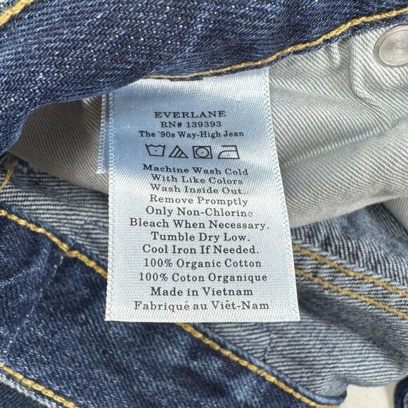 Everlane Women's 90's Way High Straight Leg Jean Size 25 Long Mid Indigo - Picture 11 of 16
